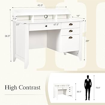 ホワイト木製デスク 引き出し付き Amazon | サンワダイレクト パソコンデスク 木製 幅120×奥行60cm